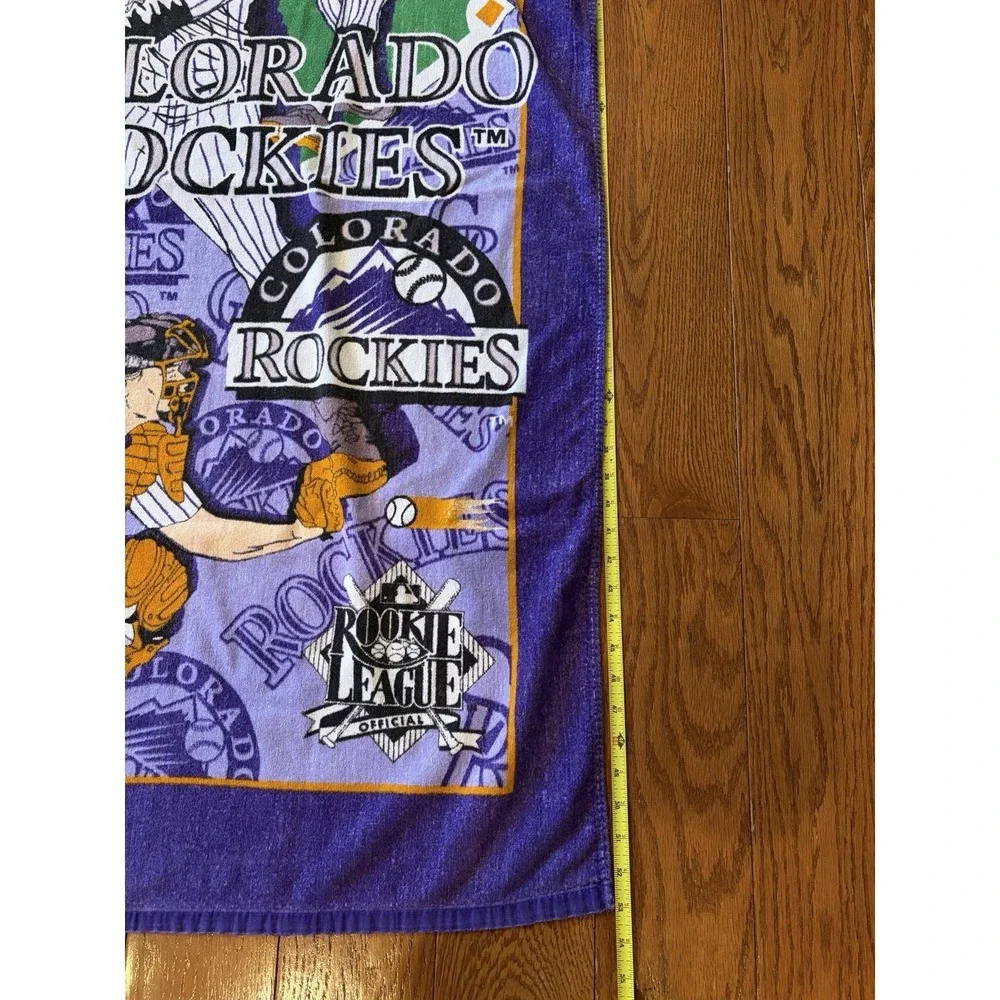 Vintage 90s‎ Colorado Rockies MLB Beach Towel Franco Mfg Rookie League